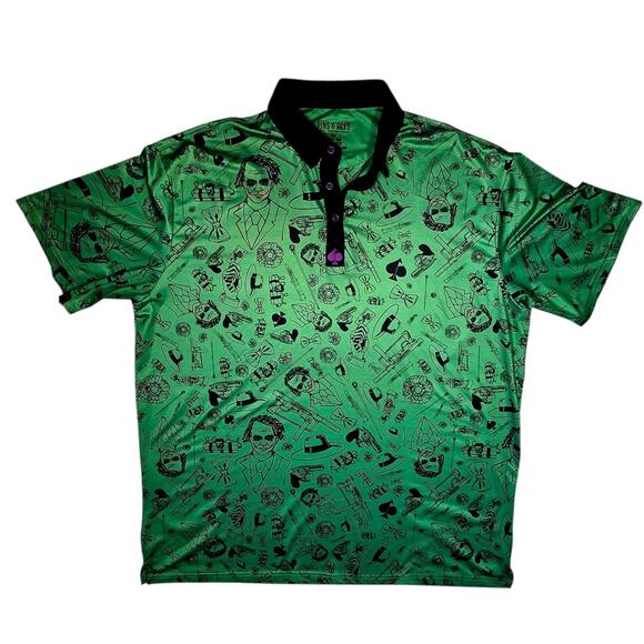 Rare PINS & ACES Joker Print Golf Polo Shirt Men’s XXXL - Picture 1 of 6